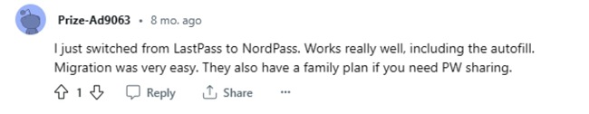 NordPass LastPass-Alternative laut Reddit