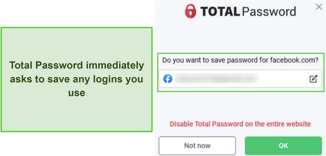  Screenshot of Total Password's auto-save feature
