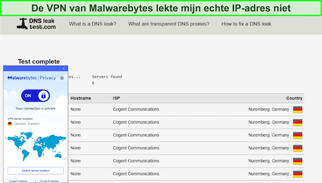 De VPN van Malwarebytes laat bij tests geen IP-lekken zien