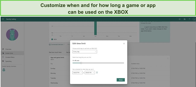 Set comprehensive screen time rules for Xbox games and apps