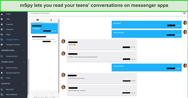 Use mSpy to read your teens chat logs