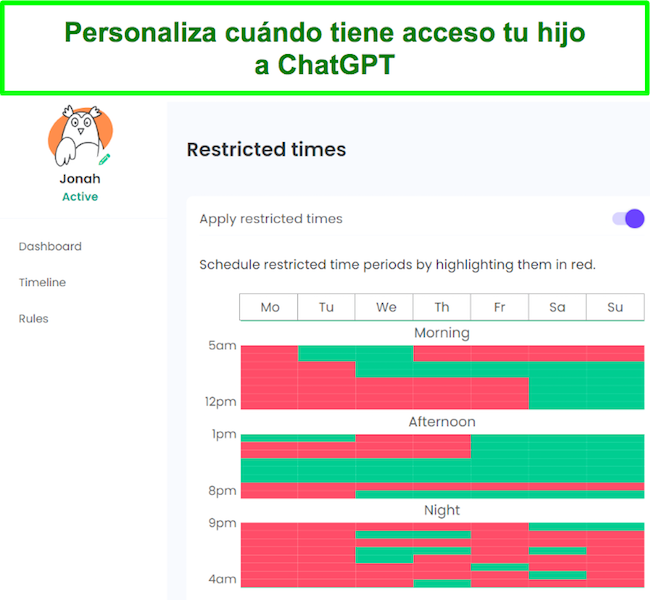 Crear un horario de uso del tiempo de pantalla