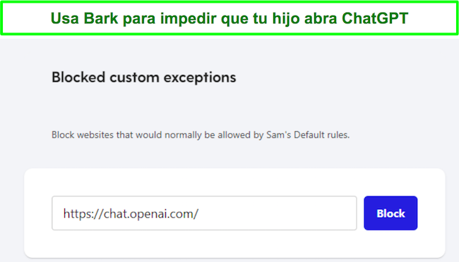 Agregue ChatGPT a una lista de bloqueo personalizada