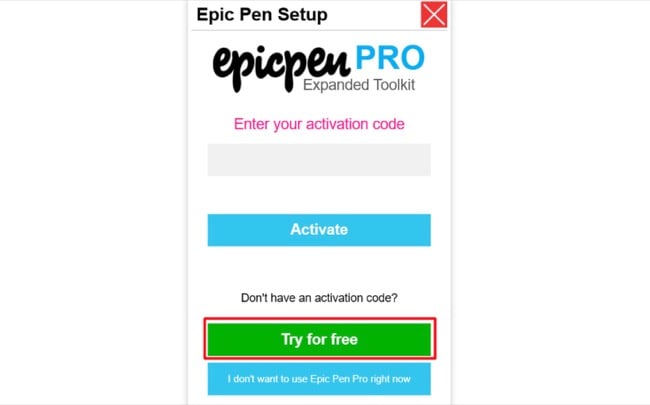 Epic Pen serbest biçimli ekran görüntüsünü deneyin
