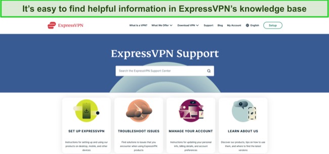 Screenshot of ExpressVPN Keys' knowledge base