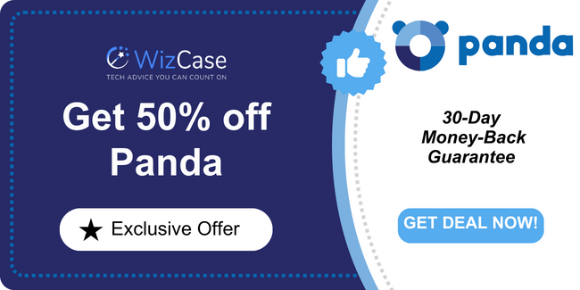 Panda antivirus coupon with up to 50% off and 30-day money-back guarantee