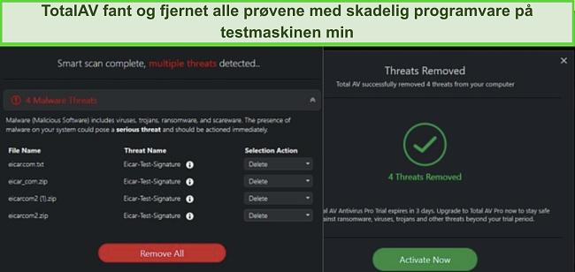 TotalAV Antivirus skanner etter malware.