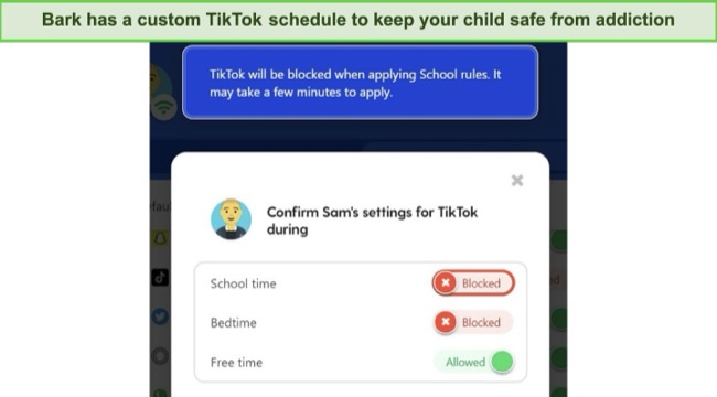 Bark lets you choose when your child can use TikTok