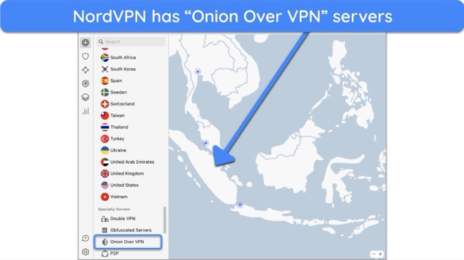 You don’t even need the Tor browser when you use NordVPN’s Onion Over VPN servers