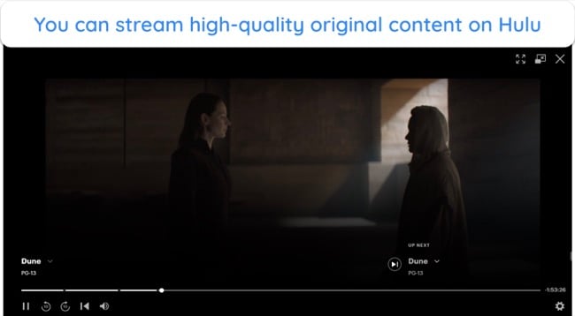 Streaming Dunes in UHD on Hulu