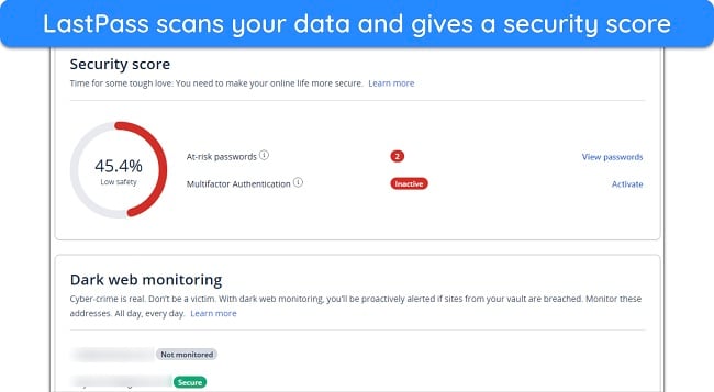 Security Dashboard provides various useful insights