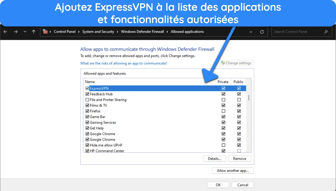 capture d'écran des paramètres de sécurité Windows dans le menu Pare-feu et protection réseau, montrant que le pare-feu Microsoft Defender a été désactivé.