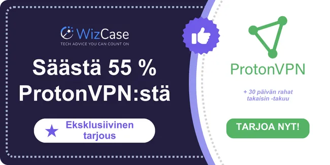 Proton VPN 2025 -pääkupongibanneri