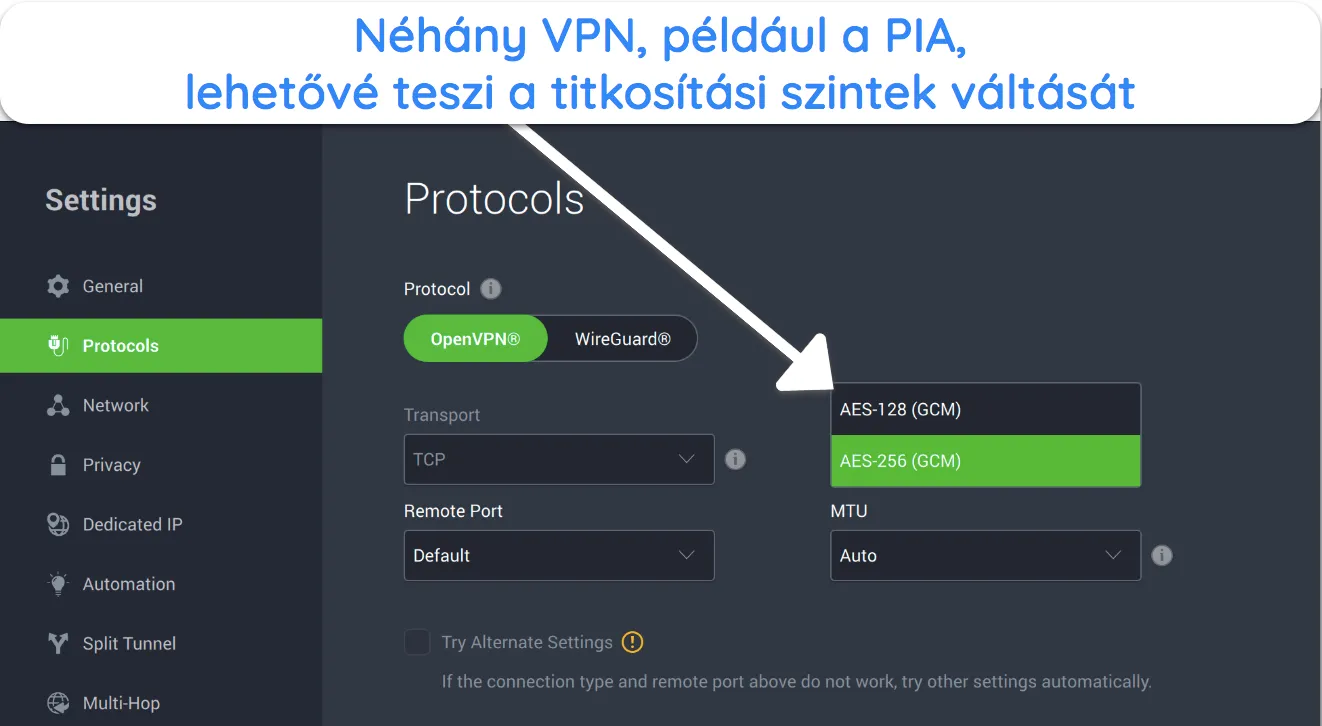 K&eacute;pernyők&eacute;p a 128 bites &eacute;s 256 bites titkos&iacute;t&aacute;s k&ouml;z&ouml;tti v&aacute;lt&aacute;sr&oacute;l PIA-n.