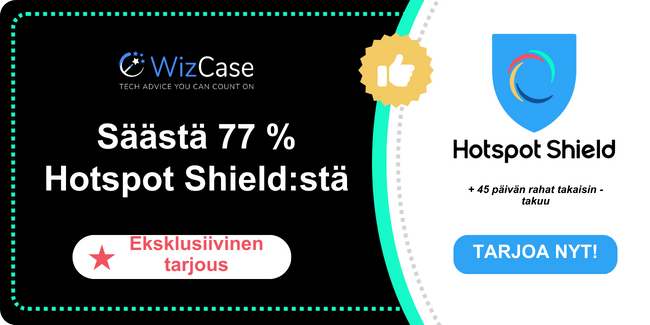 Hotspot Shield 2025 -pääkupongibanneri