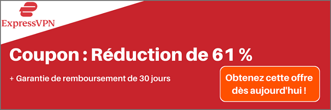 Bannière de coupon mince ExpressVPN 2024