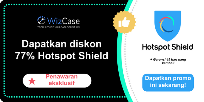 Spanduk kupon utama Hotspot Shield 2025