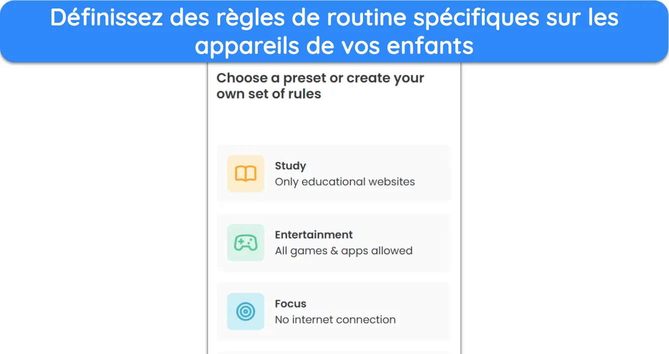 Capture d'écran montrant la fonctionnalité de limitation du temps d'écran dans Qustodio.