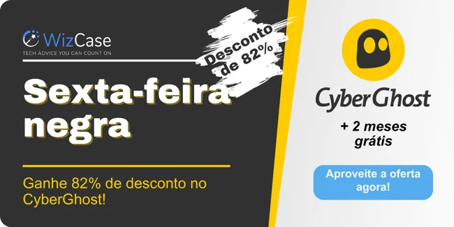 Banner de cupom da Black Friday 2025 da CyberGhost
