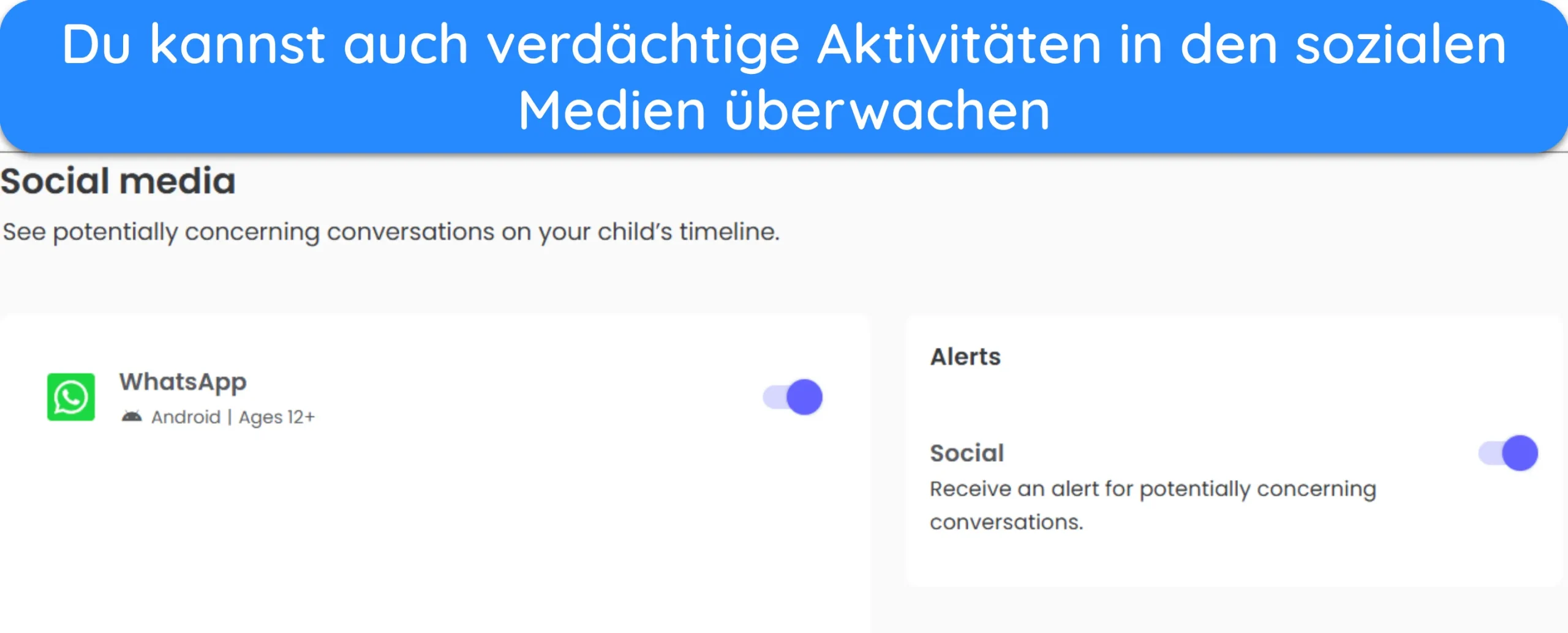 Qustodio &uuml;berwacht auch Unterhaltungen in Social-Media-Apps.