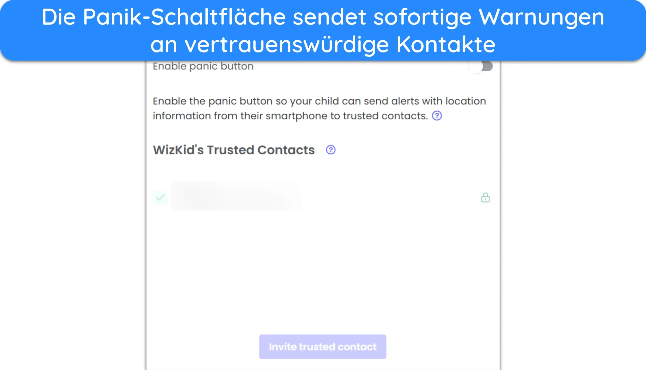 Screenshot der Paniktaste in Qustodio.