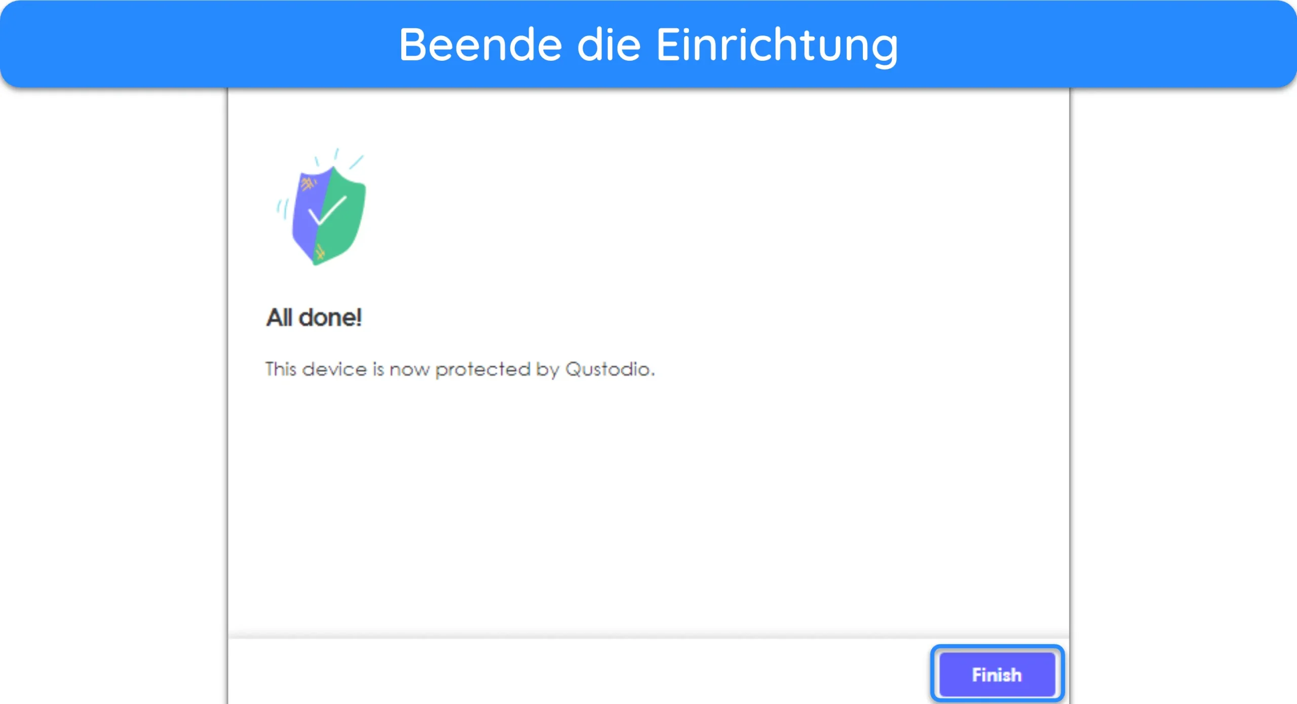Screenshot der Einrichtung von Qustodio Kids unter Windows.