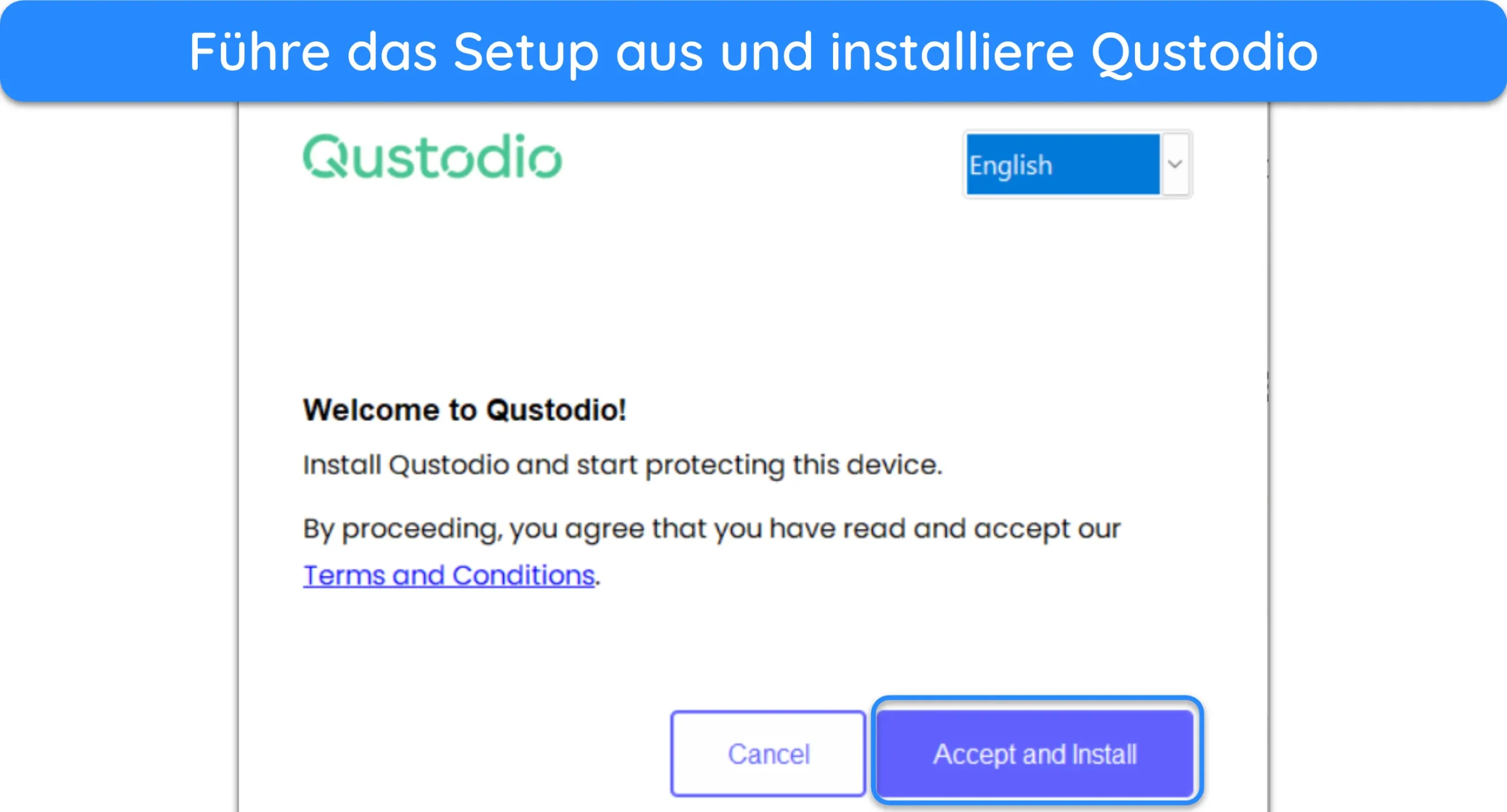 Screenshot der Installation von Qustodio Kids unter Windows.