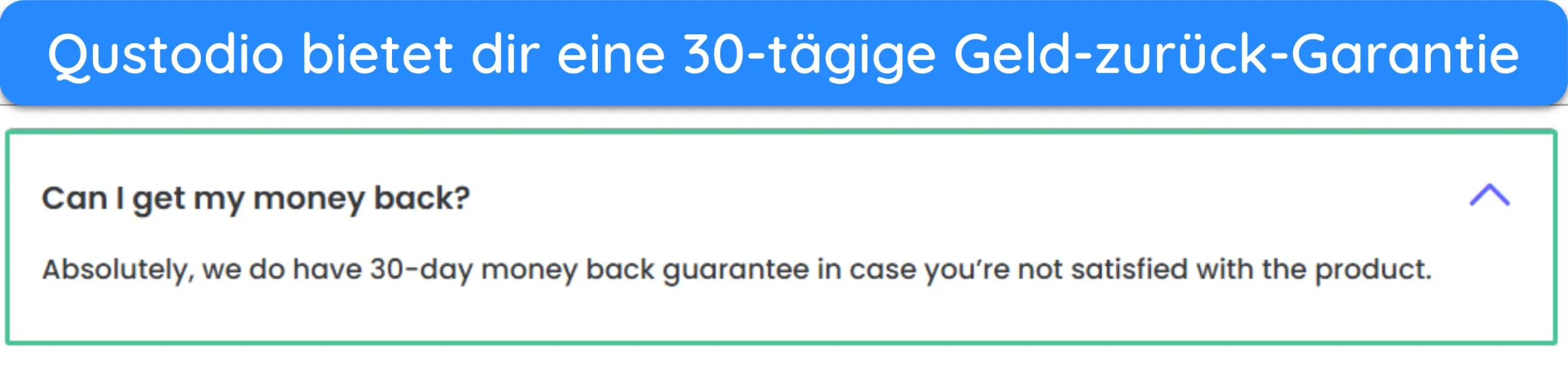 Screenshot der 30-t&auml;gigen Geld-zur&uuml;ck-Garantie von Qustodio.