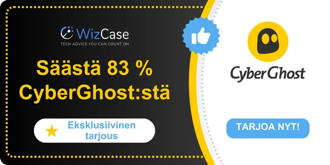 CyberGhost 2025 -pääkupongibanneri