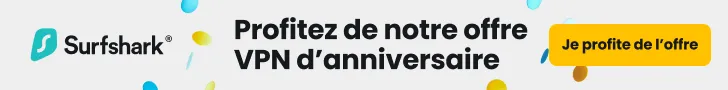 Campagne d'anniversaire Surfshark.