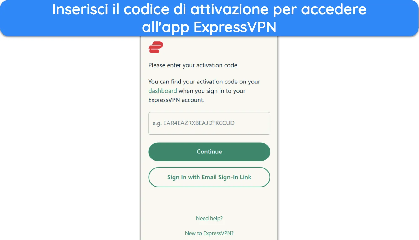 Screenshot che mostra ExpressVPN connesso a una posizione in cui sono disponibili le trasmissioni di F1.