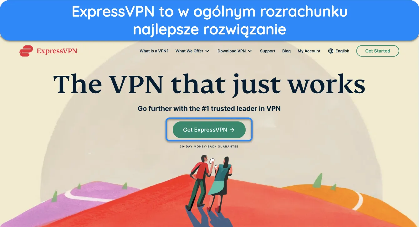 Zrzut ekranu strony głównej ExpressVPN.