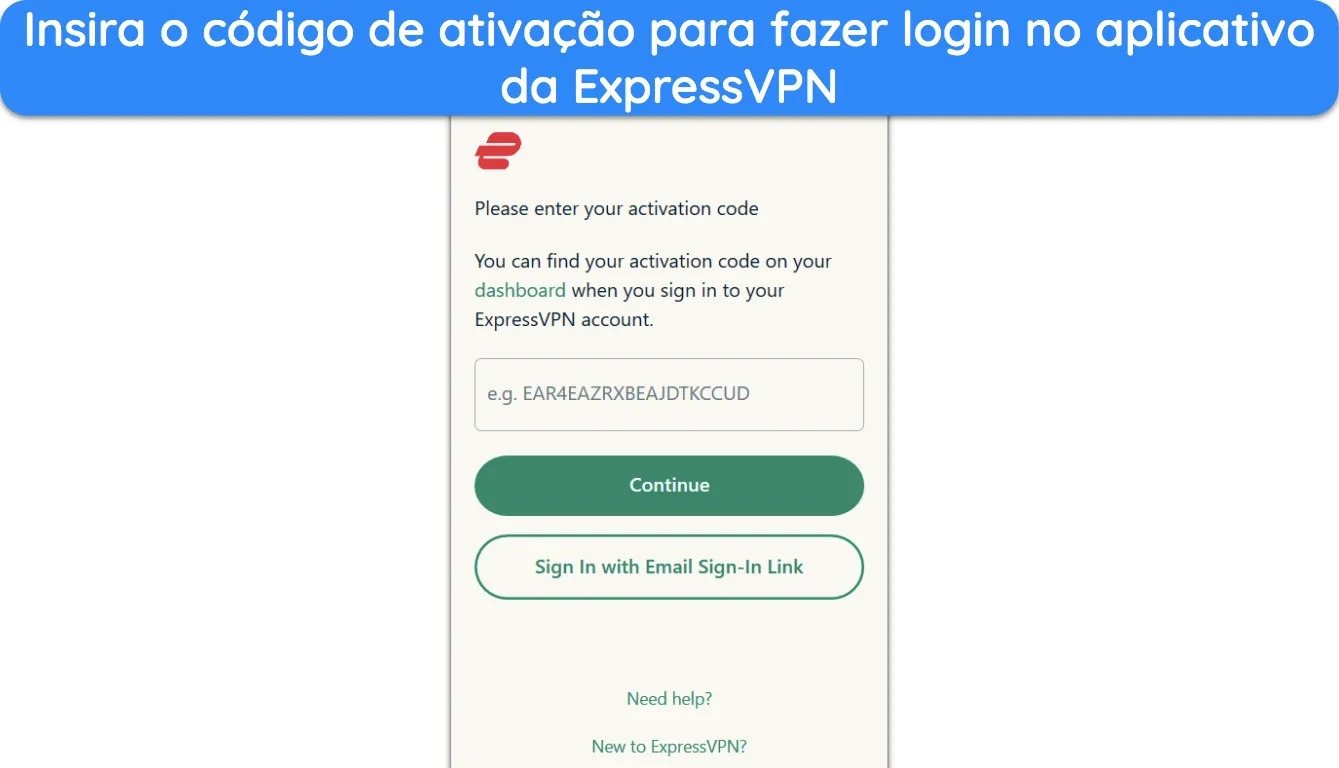 Captura de tela mostrando o ExpressVPN conectado a um local onde as transmissões de F1 estão disponíveis.