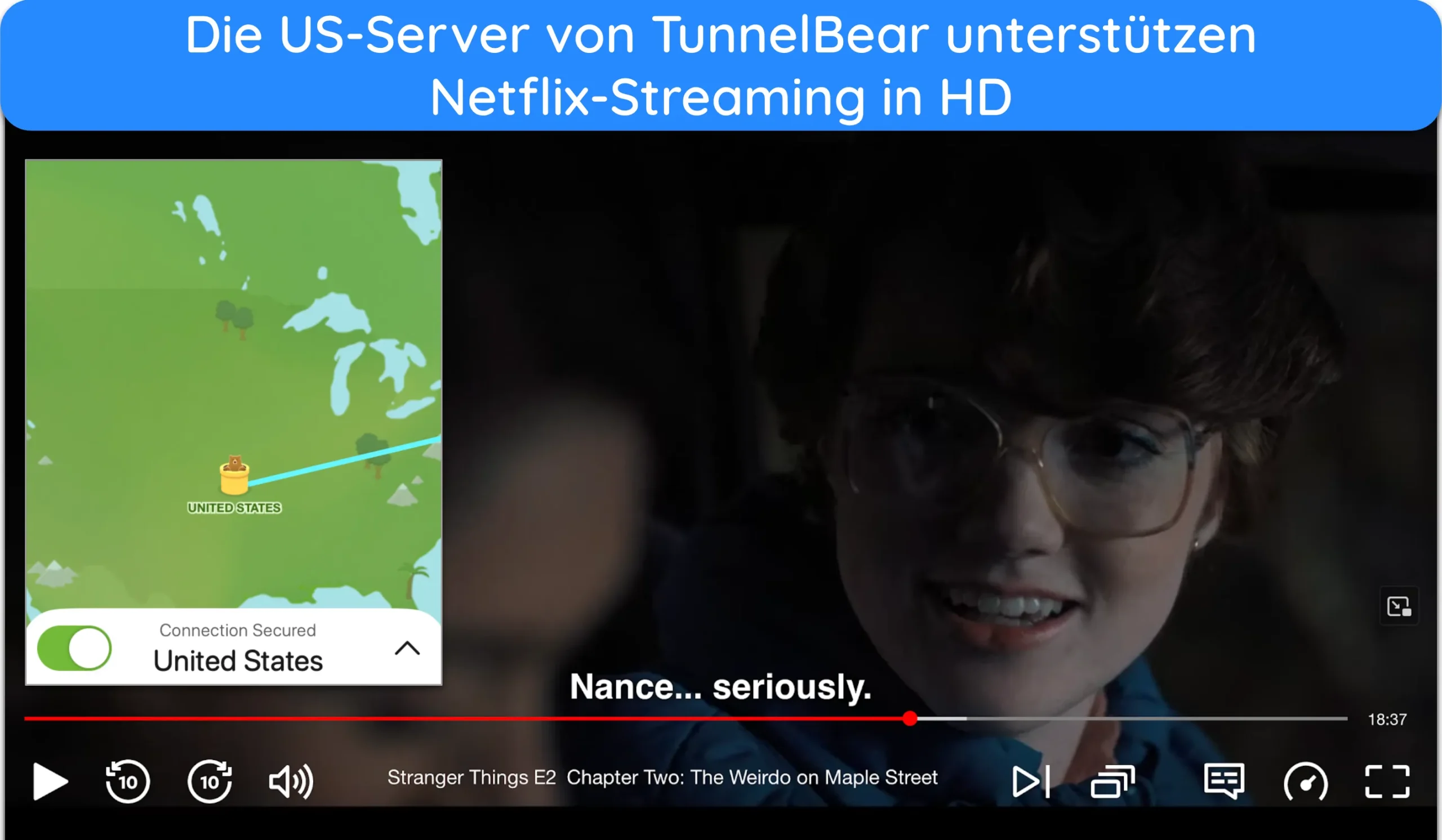 Screenshot von Stranger Things in HD auf Netflix.