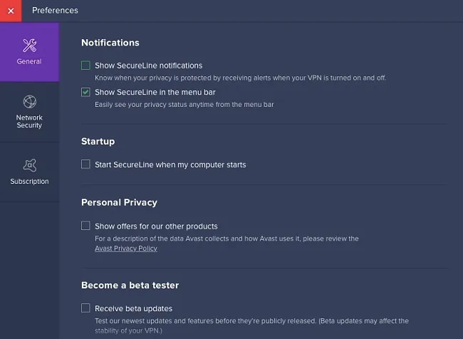 Настройка Avast SecureLine VPN